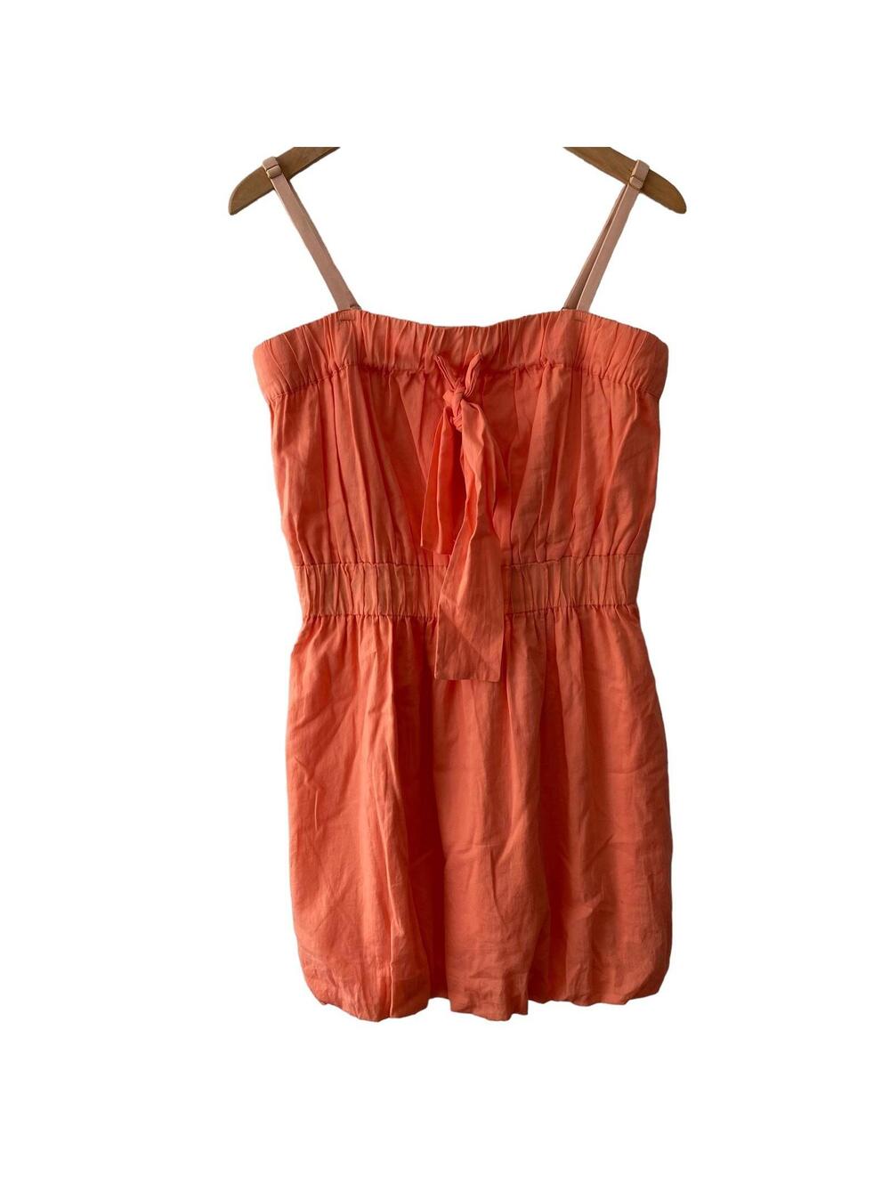 J Crew Mini Summer Dress Size Medium Bubble Hem Orange Salmon